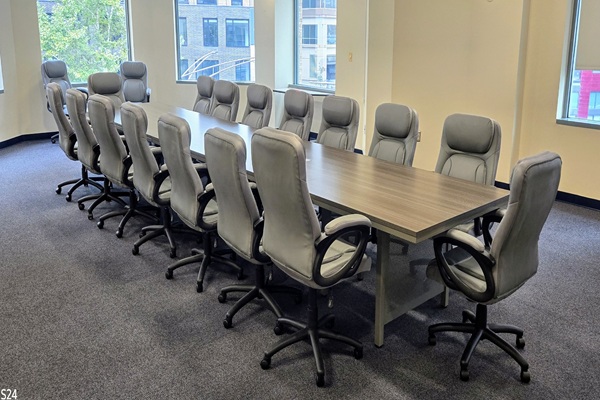 Meeting room with table and chairs